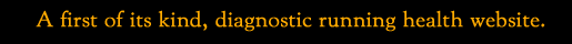A first of its kind diagnostic running health website.